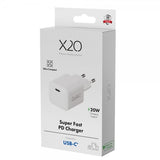 X2O-laturi 20W USB-C GaN Valkoinen