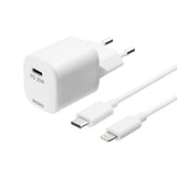 Deltaco Laturi 20W USB-C PD USB-C-Lightning-kaapelilla 1 metri Valkoinen