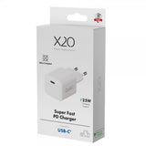 X2O-laturi 25W USB-C GaN Valkoinen