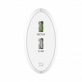 Xqisit Laturi 5.4A 2 x USB-A QC 3.0 30W Valkoinen