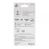 X2O-laturi 65W kolmois-USB-C/USB-A GaN valkoinen