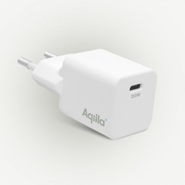 Aqiila Laddare Chargebird W20 USB-C PD 20W Valkoinen