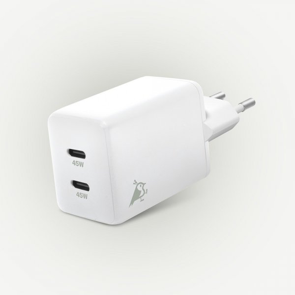 Aqiila Laddare Chargebird W45 GaN 45W Valkoinen