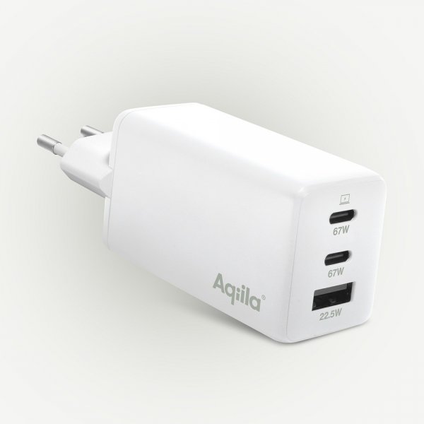 Aqiila Laddare Chargebird W65 GaN 67W Valkoinen