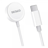 Deltaco-laturi Apple Watchille, USB-C, 1 m, valkoinen