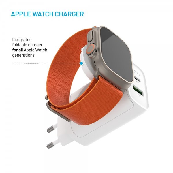 Fixed GaN-laturi 33W Apple Watch/USB-C/USB-A