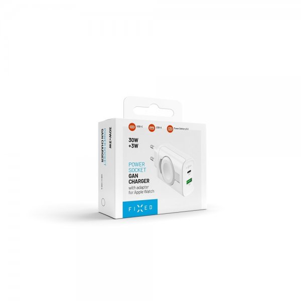 Fixed GaN-laturi 33W Apple Watch/USB-C/USB-A