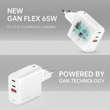 4smarts GaN Flex -laturi 65 W 2 USB-C+1 USB-A