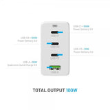 Fixed Laturi GaN100 3xUSB-C & 1xUSB-A
