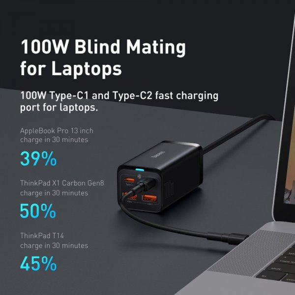 Baseus-laturi GaN3 Pro Desktop -pikalaturi 100W