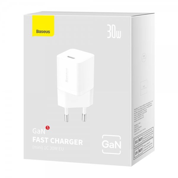 Baseus GaN5-pikalaturi Mini 30W Valkoinen