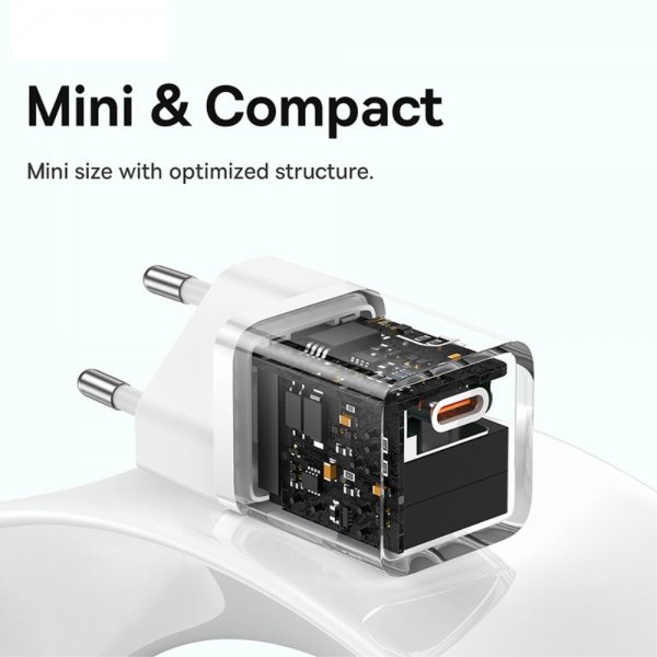 Baseus GaN5-pikalaturi Mini 30W Valkoinen