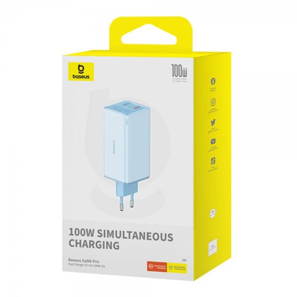 Baseus GaN6 Pro -pikalaturi 100W, Galaxy Blue
