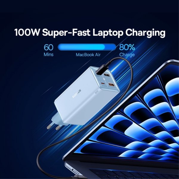 Baseus GaN6 Pro -pikalaturi 100W, Galaxy Blue