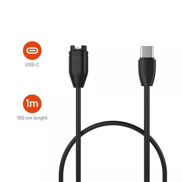 Kiinteä laturi Garmin Smartwatch USB-C 2m Musta