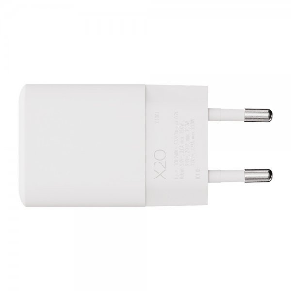 X2O-laturi kaapelilla 1.2m 20W USB-C GaN Valkoinen