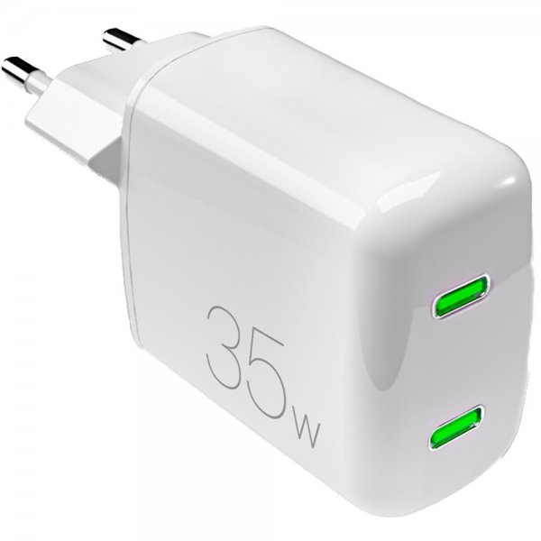 Puro Laddare MiniPro -seinälaturi, 2xUSB-C, 35W