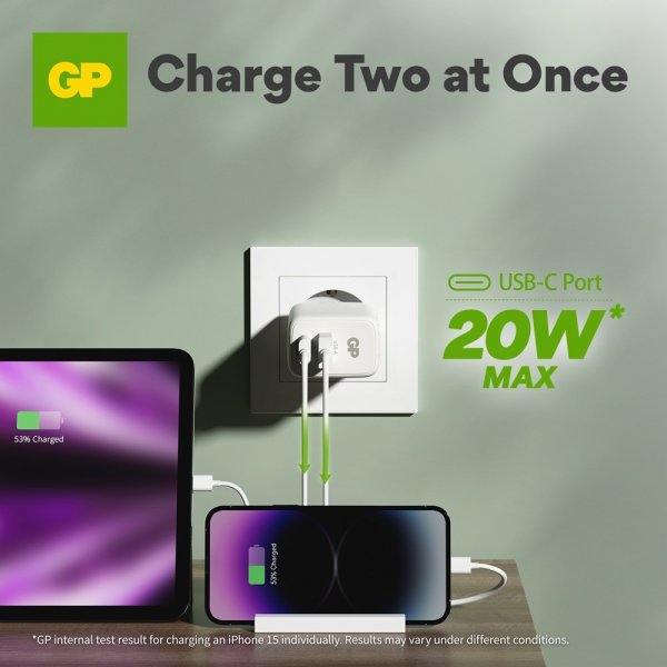 GP-laturi PD 20W USB-A + USB-C
