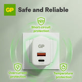 GP-laturi PD 20W USB-A + USB-C
