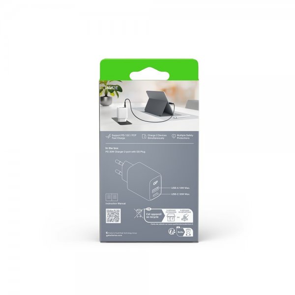 GP-laturi PD 30W USB-A + USB-C