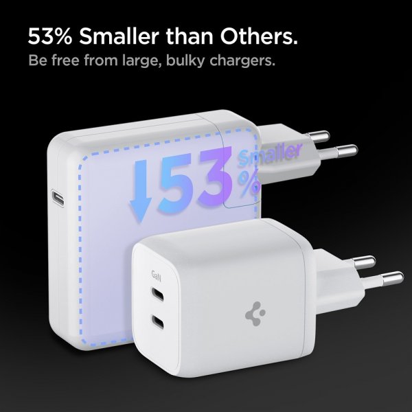 Spigen Laturi PowerArc ArcStation Pro GaN Dual Port 65W Valkoinen