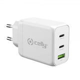 Celly-laturi TC3GAN65W 2xUSB-C/USB-A GaN 65W, valkoinen