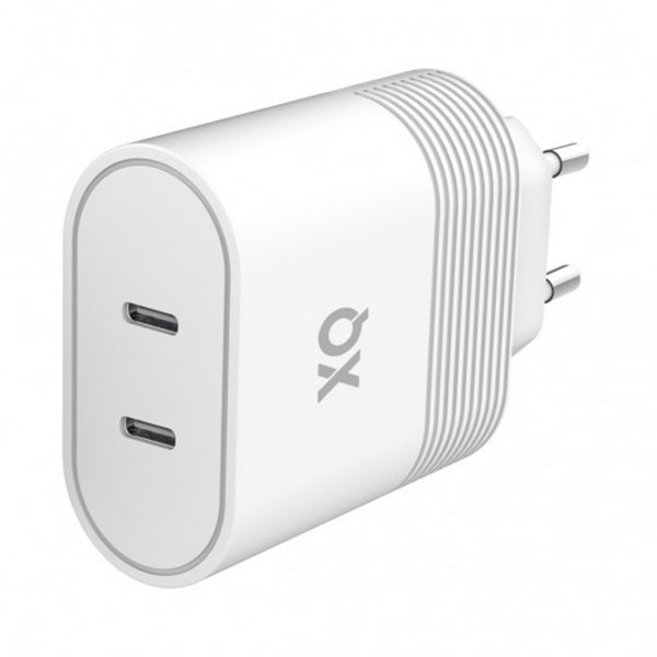 Xqisit-matkalaturi, kaksi USB-C PD 40W, valkoinen