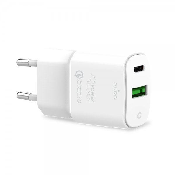 Puro Laddare USB-A + USB-C -seinälaturi 20W