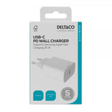 Deltaco laturi USB-C PD -seinälaturi 25W valkoinen