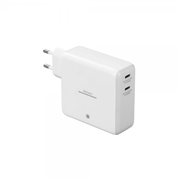 Deltaco Seinälaturi sisäänrakennetulla Powerbankilla USB-C GaN 60W 9600 mAh