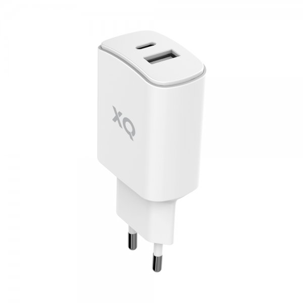 Xqisit USB-A- ja USB-C-lataussovitin, 30 W, valkoinen