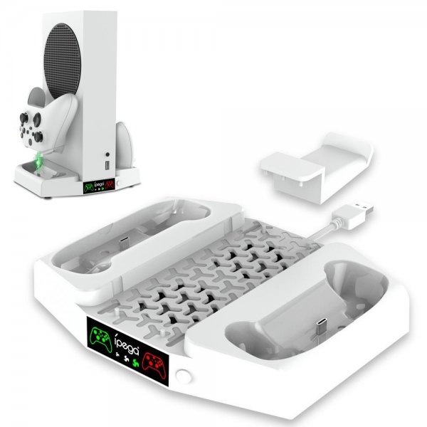 Ipega-lataustelakka tuulettimella Xbox Series S:lle ja 2 ohjaimelle