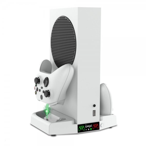 Ipega-lataustelakka tuulettimella Xbox Series S:lle ja 2 ohjaimelle