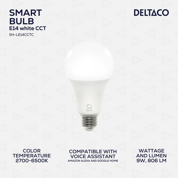 Deltaco Smart Home LED-lamppu E27 WiFi 9W