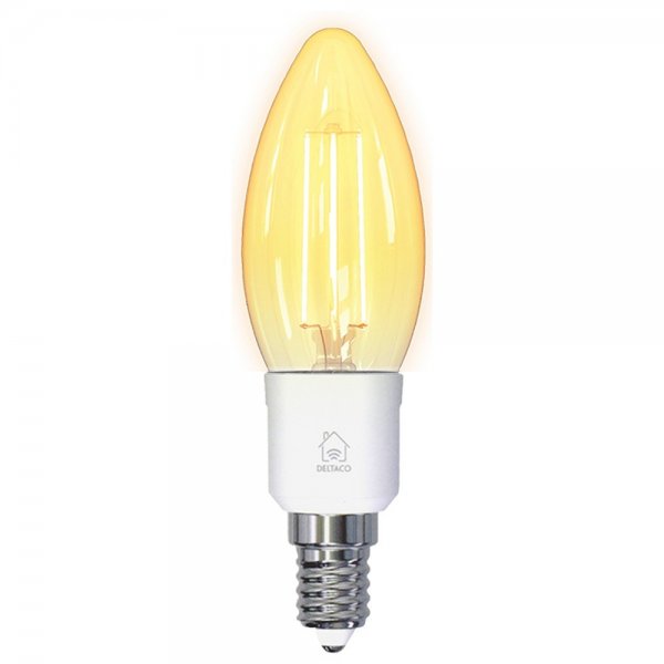 Deltaco Smart Home LED-lamppu Filament E14 WiFi 4.5W