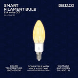 Deltaco Smart Home LED-lamppu Filament E14 WiFi 4.5W