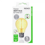 Deltaco Smart Home LED-lamppu Filament E27 WiFi A60 5.5W