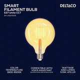 Deltaco Smart Home LED-lamppu Filament E27 WiFi G125 5.5W
