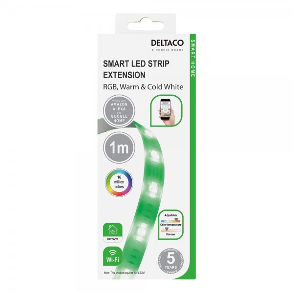 Deltaco Smart Home LED-nauhan jatko RGB 6-pin 1m