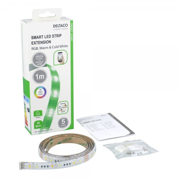 Deltaco Smart Home LED-nauhan jatko RGB 6-pin 1m
