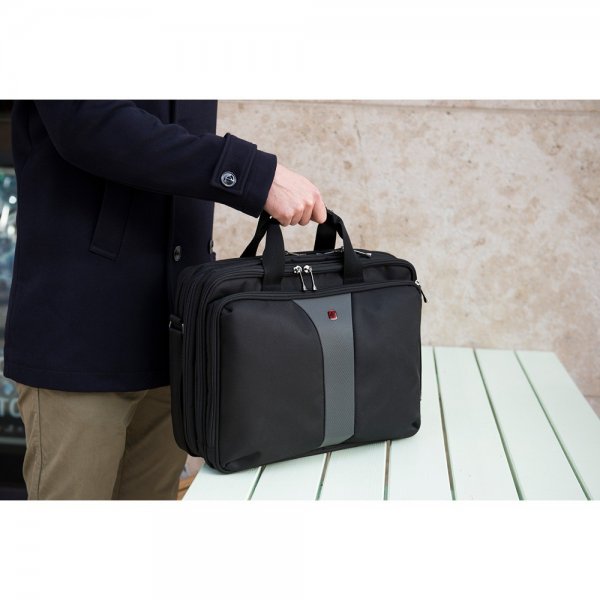 Wenger Legacy 16" Double Gusset -tietokonelaukku, harmaa/musta