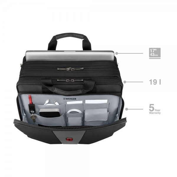 Wenger Legacy 17" Triple Gusset -tietokonelaukku, harmaa/musta