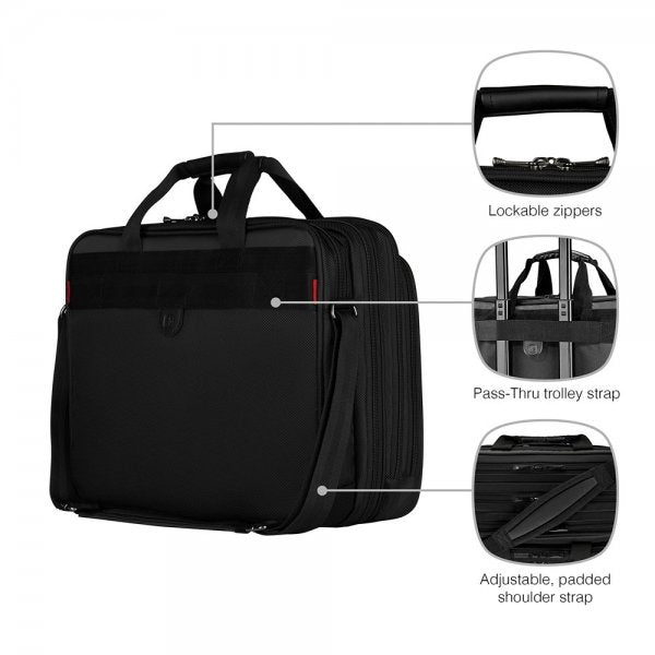 Wenger Legacy 17" Triple Gusset -tietokonelaukku, harmaa/musta