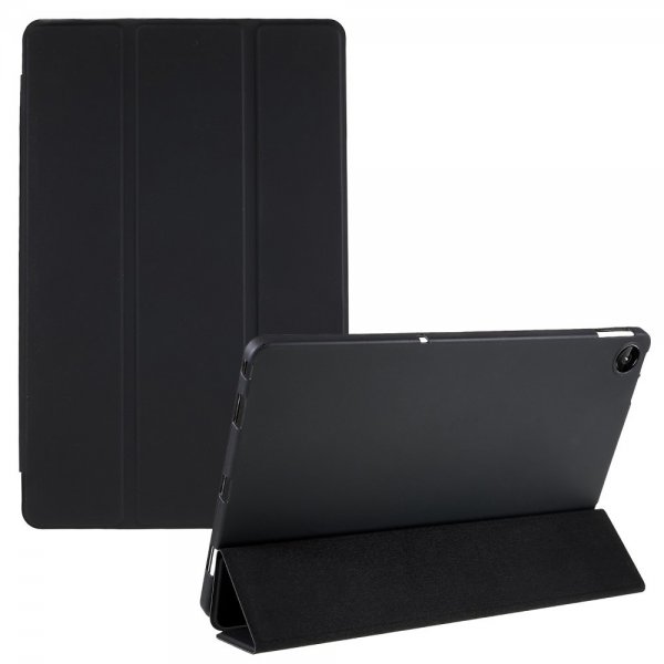 Lenovo Tab M10 Plus (3. sukupolvi) TB125 TB128 kolmiosainen suojakotelo, musta