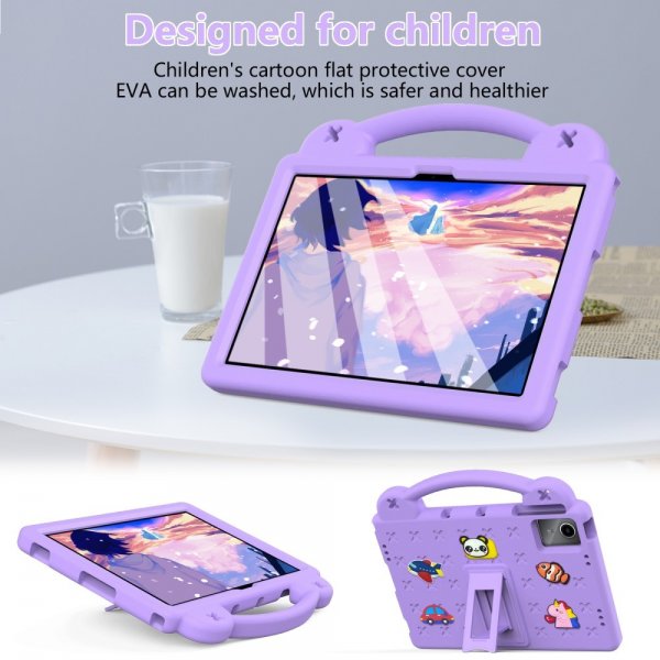 Lenovo Tab M11 TB330 - lastenkuori tarroilla, violetti
