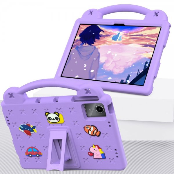 Lenovo Tab M11 TB330 - lastenkuori tarroilla, violetti