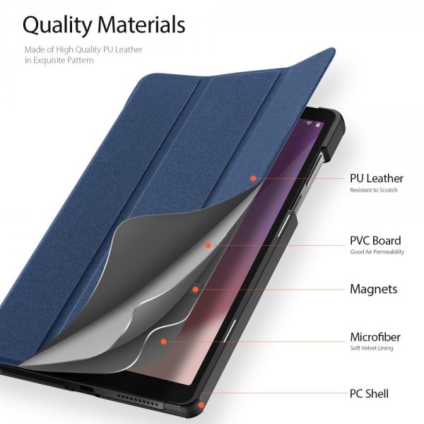 Dux Ducis Lenovo Tab M8 (4. sukupolvi) TB300 -suojakotelo, DOMO-sarja, sininen