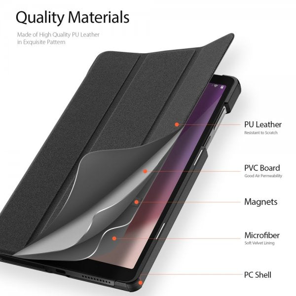 Dux Ducis Lenovo Tab M8 (4. sukupolvi) TB300 -suojakotelo DOMO-sarja Musta