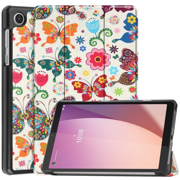 Lenovo Tab M8 (4. sukupolvi) TB300 suojakotelo, värikkäät perhoset -kuvio