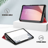 Lenovo Tab M8 (4. sukupolvi) TB300 Kolmiosainen suojakotelo Punainen